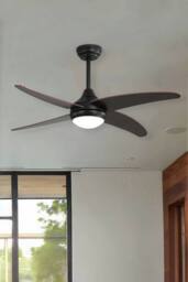 Living and Home 4 Blade LED Fan Ceiling Light in Black - thumbnail 3
