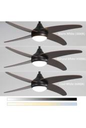 Living and Home 4 Blade LED Fan Ceiling Light in Black - thumbnail 7