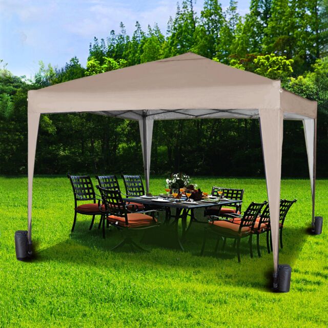MCC Direct 3x3m Pop up Garden Gazebo Party Tent Marquee with Storage Bag in Beige - image 1