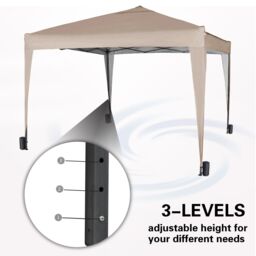 MCC Direct 3x3m Pop up Garden Gazebo Party Tent Marquee with Storage Bag in Beige - thumbnail 4