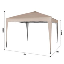 MCC Direct 3x3m Pop up Garden Gazebo Party Tent Marquee with Storage Bag in Beige - thumbnail 6