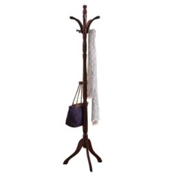 Modcraft Tall Vintage Wooden Coat Stand - 6ft with 13 Hooks for Hats in Dark Brown - thumbnail 5