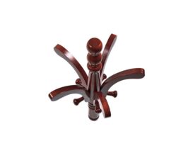 Modcraft Tall Vintage Wooden Coat Stand - 6ft with 13 Hooks for Hats in Dark Brown - thumbnail 2