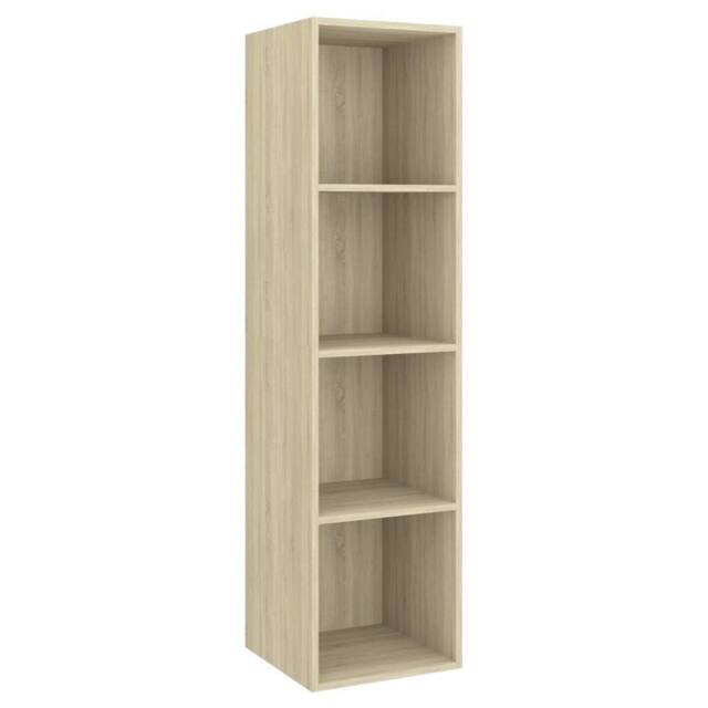 Berkfield Home Wall-mounted TV Cabinet Sonoma Oak 37x37x142.5 cm Engineered Wood in Light Tan - image 1
