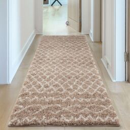THE RUGS Soft Tangier Shaggy Rugs & Runners Beige & Ivory Living Room - Size: 160 cm x 230 cm - thumbnail 9