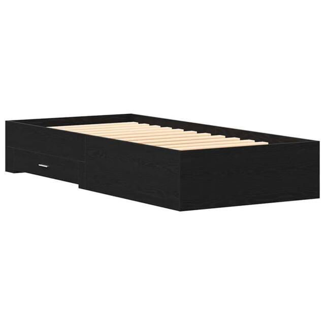 Berkfield Home Bed Frame Black Oak 90x200 cm Engineered Wood - image 1
