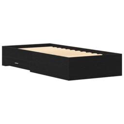 Berkfield Home Bed Frame Black Oak 90x200 cm Engineered Wood - thumbnail 1