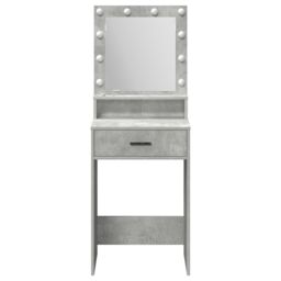 Berkfield Home Dressing Table with LED Lights - Concrete Grey, 50 x 41 x 135 cm in Grey - thumbnail 5