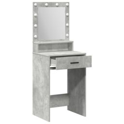 Berkfield Home Dressing Table with LED Lights - Concrete Grey, 50 x 41 x 135 cm in Grey - thumbnail 4