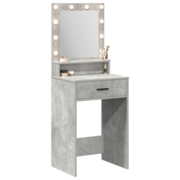 Berkfield Home Dressing Table with LED Lights - Concrete Grey, 50 x 41 x 135 cm in Grey - thumbnail 3