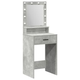 Berkfield Home Dressing Table with LED Lights - Concrete Grey, 50 x 41 x 135 cm in Grey - thumbnail 2