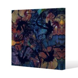 Benjamin Tate Design Grunge Flower Print (Canvas Print) / 114 x 114 x 4cm in Natural - Size: 114 x 114 x 4 cm - thumbnail 1