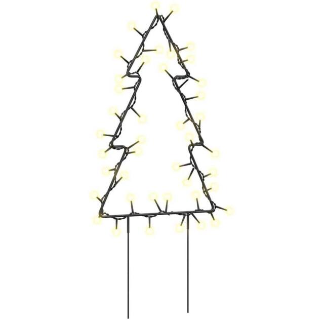 Berkfield Home Christmas Light Decorations with Spikes 3 pcs Tree 50 LEDs 30 cm in Black - image 1