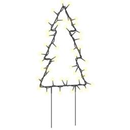 Berkfield Home Christmas Light Decorations with Spikes 3 pcs Tree 50 LEDs 30 cm in Black - thumbnail 1