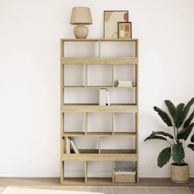 Berkfield Home Classic Bookcase Sonoma Oak 100x33x187.5 cm Engineered Wood in Light Oak - image 1