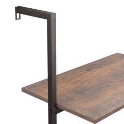 Berkfield Home 4-Tier Leaning Shelf Dark Brown & Black 64x35x152.5 cm - thumbnail 7