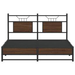 Berkfield Home Decorative Bed Frame without Mattress Brown Oak 140x190 cm Engine - thumbnail 6