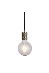 Netlighting Urban 1 Light Pendant Antique Brass Plate E27 in Gold