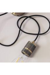 Netlighting Urban 1 Light Pendant Antique Brass Plate E27 in Gold - thumbnail 3