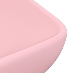 Berkfield Home Luxury Basin Rectangular Matt Pink 71x38 cm Ceramic - thumbnail 5