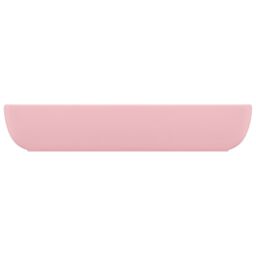 Berkfield Home Luxury Basin Rectangular Matt Pink 71x38 cm Ceramic - thumbnail 4