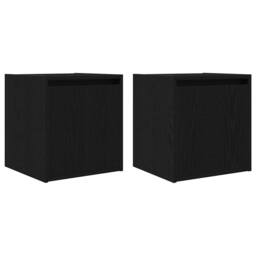 Berkfield Home Wall-Mounted Bedside Cabinets 2 pcs Black 38x34x40 cm - Size: 38 x 34 x 40 cm - thumbnail 1