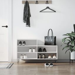 Berkfield Home Shoe Cabinet White 102x36x60 cm Engineered Wood - Size: 102 x 36 x 60 cm - thumbnail 1