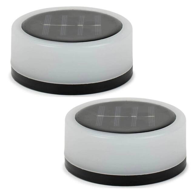 SPETLEK 2 Decking Table Top Solar Lights RGB Outdoor Garden Spike Path Lights in Black - image 1