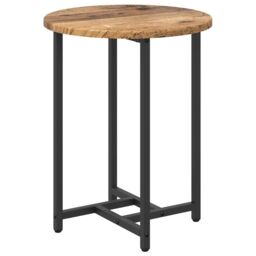 Berkfield Home Side Table Set of 2 - Vintage Wood, Engineered Wood, & Metal in Brown - thumbnail 5