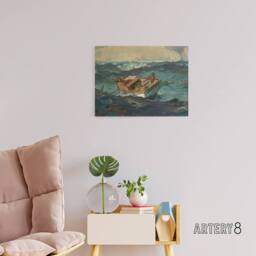"Artery8 Homer The Gulf Stream Painting Wall Canvas Wall Art Print in Blue - Size: W18"" x H24""" - thumbnail 3