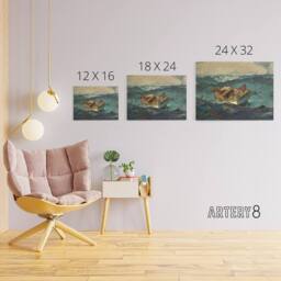 "Artery8 Homer The Gulf Stream Painting Wall Canvas Wall Art Print in Blue - Size: W18"" x H24""" - thumbnail 4
