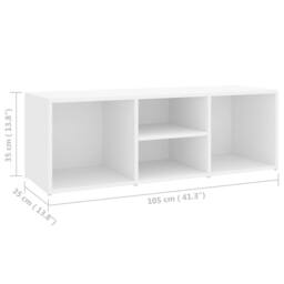 Berkfield Home Shoe Storage Bench White 105x35x35 cm Engineered Wood - Size: 105 x 35 x 35 cm - thumbnail 6