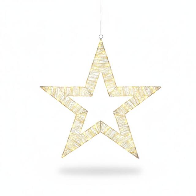 Pegdev Outdoor Christmas LED Metal Star 100 Micro Lights Silver Frame 54cm - image 1