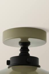 ValueLights Hampstead Metal Rolled Edge Tapered Flush Ceiling Light in Green - thumbnail 5