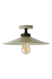 ValueLights Hampstead Metal Rolled Edge Tapered Flush Ceiling Light in Green - thumbnail 6