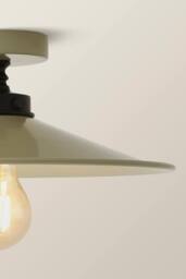 ValueLights Hampstead Metal Rolled Edge Tapered Flush Ceiling Light in Green - thumbnail 4