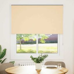 Berkfield Home Roller Blind Blackout Beige 120x130 cm Fabric Width 116.6 cm Polyester - thumbnail 2