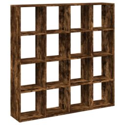 Berkfield Home Book Cabinet Smoked Oak 137.5x29x137.5 cm Engineered Wood in Brown - thumbnail 2