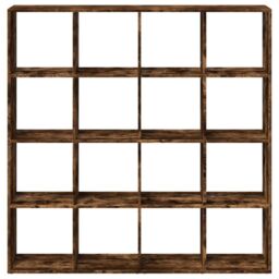 Berkfield Home Book Cabinet Smoked Oak 137.5x29x137.5 cm Engineered Wood in Brown - thumbnail 5