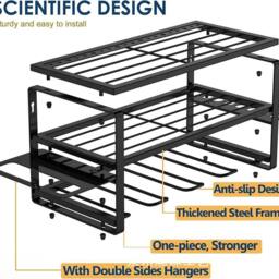 Havendro Wall Mount Heavy Duty Power Tool Storage Rack Drill Holder in Black - thumbnail 4