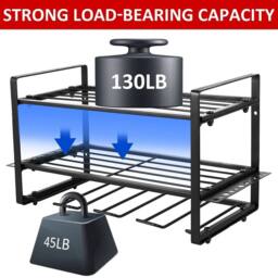 Havendro Wall Mount Heavy Duty Power Tool Storage Rack Drill Holder in Black - thumbnail 3