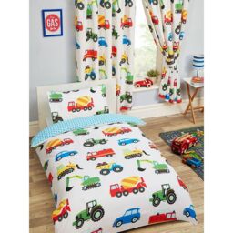PriceRightHome Trucks & Transport Duvet Cover Set in White - Size: Single - thumbnail 4