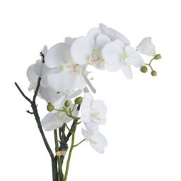 Lemon Pavilion Furniture and Decor Orchid in Stone Pot Artificial Flower - L46 x W46 x H70 cm - White - thumbnail 2