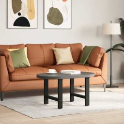 Berkfield Home Coffee Table Legs Black 2 pcs 60x(42-43) cm Steel - thumbnail 2