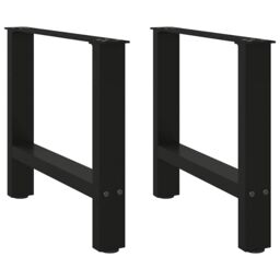 Berkfield Home Coffee Table Legs Black 2 pcs 60x(42-43) cm Steel - thumbnail 1