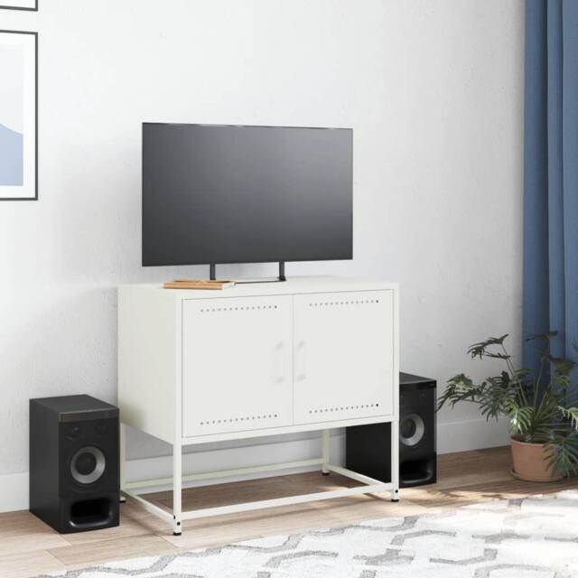 Berkfield Home TV Cabinet White 68.5x39x60.5 cm Steel - image 1