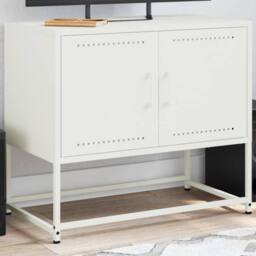 Berkfield Home TV Cabinet White 68.5x39x60.5 cm Steel - thumbnail 2