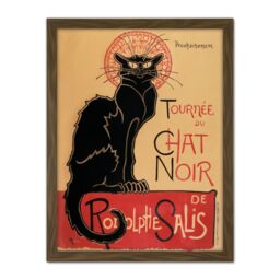 "Artery8 Wall Art Print French Vintage Advertising Tournee Du Chat Noir The Black Cat Rodolphe Salis Artwork Framed 18X24 Inch - Size: W18"" x H24""" - thumbnail 1