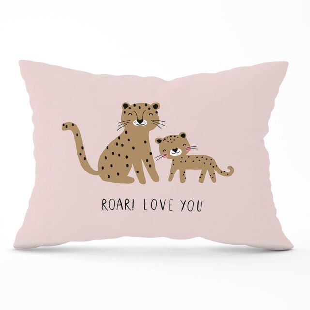 Warren Reed - Designer Roar Love You Cushions in Pink - Size: 45 cm x 45 cm - image 1