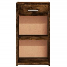 Berkfield Home Bedside Cabinet Smoked Oak 35x34x65 cm Engineered Wood in Brown - Size: 35 x 34 x 65 cm - thumbnail 5
